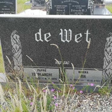 WET Terblanche, de 1923-1975 &amp; Ria 1922-2003