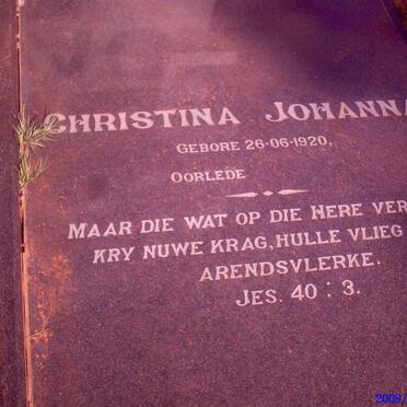 WAGE Christina Johanna 1920-