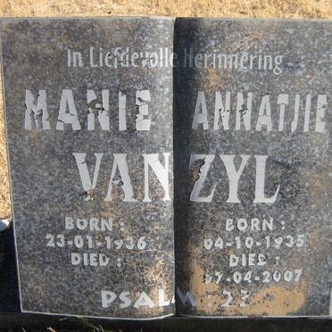 ZYL Manie, van 1936- &amp; Annatjie 1935-2007