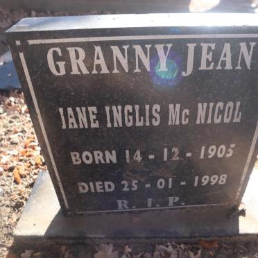 McNICOL Jane Inglis 1905-1998