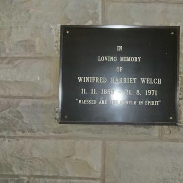 WELCH Winifred Harriet 1888-1971