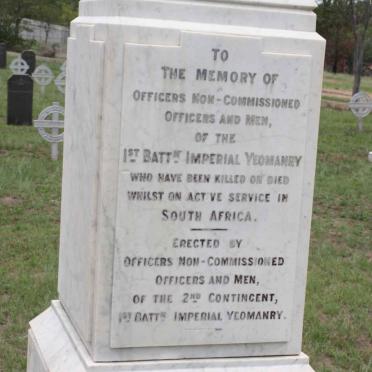 Monument: 1st Battalion Imperial Yeomanry