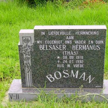 BOSMAN Belsaser Hermanus 1919-1992