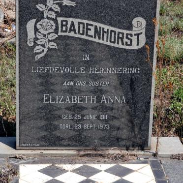 BADENHORST Elizabeth Anna 1911-1973