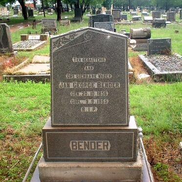BENDER Jan George 1856-1955 