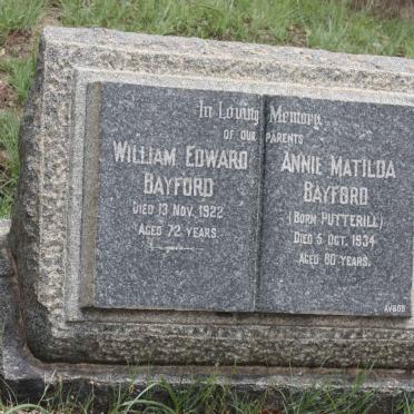 BAYFORD William Edward -1922 &amp; Annie Matilda PUTTERILL -1934