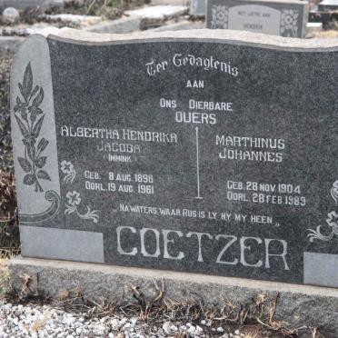 COETZER Marthinus Johannes 1904-1989 & Albertha Hendrika Jacoba 1898-1961