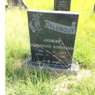 D'ALEBOUT Andries Ferdinand Konstand 1923-1980