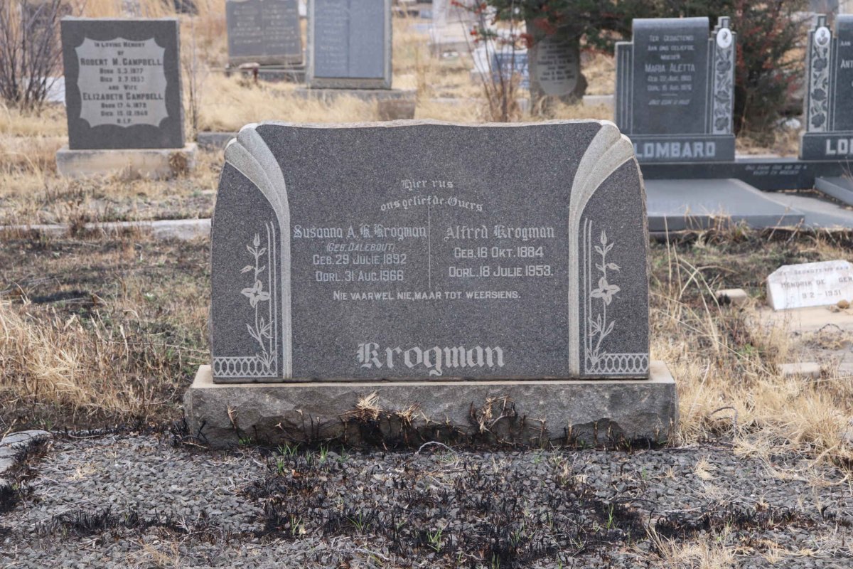 KROGMAN Alfred 1884-1953 &amp; Susanna A.K. DALEBOUT 1892-1966