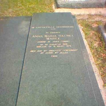 MAREE Stephanus Alfred &amp; Anna Maria Rachel DE JAGER -1926