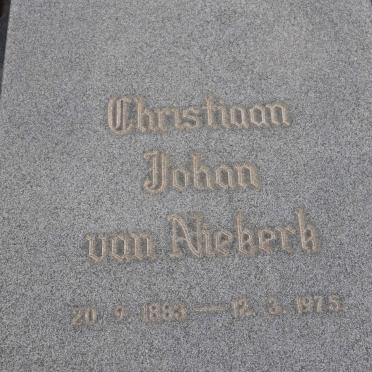 NIEKERK Christiaan Johan, van 1883-1975