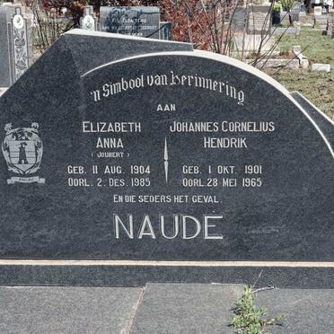 NAUDÉ Johannes Cornelius Hendrik 1901-1965 &amp; Elizabeth Anna JOUBERT 1904-1985