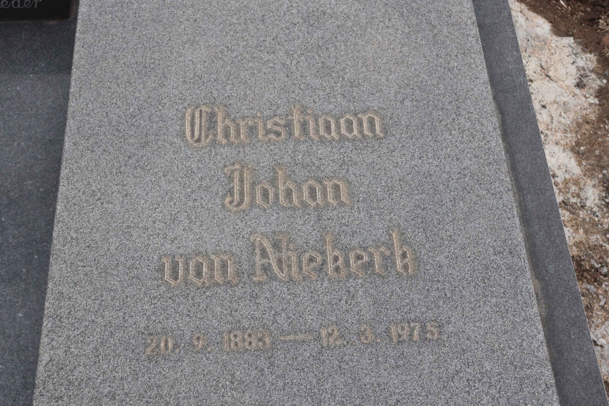 NIEKERK Christiaan Johan, van 1883-1975