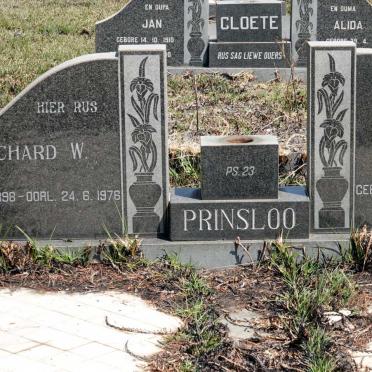 PRINSLOO Richard W. 1898-1976 &amp; Christina 1909-1980