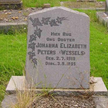 PETERS Johanna Elizabeth nee WESSELS 1918-1955