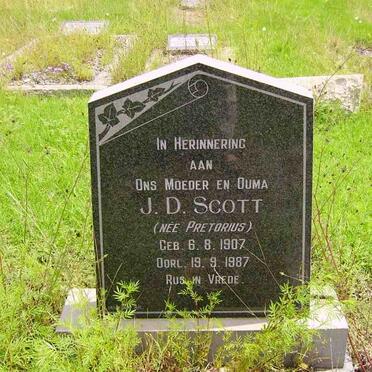 SCOTT J.D. nee PRETORIUS 1907-1987