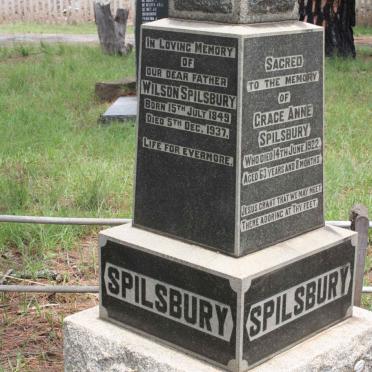 SPILSBURY Wilson 1849-1873 &amp; Grace Anne -1922