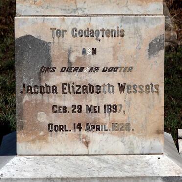 WESSELS Matthys Johannes 1863-1934 &amp; Jacoba Elizabeth DU PLESSIS 1870-1938 :: WESSELS Jacoba Elizabeth 1897-1928 