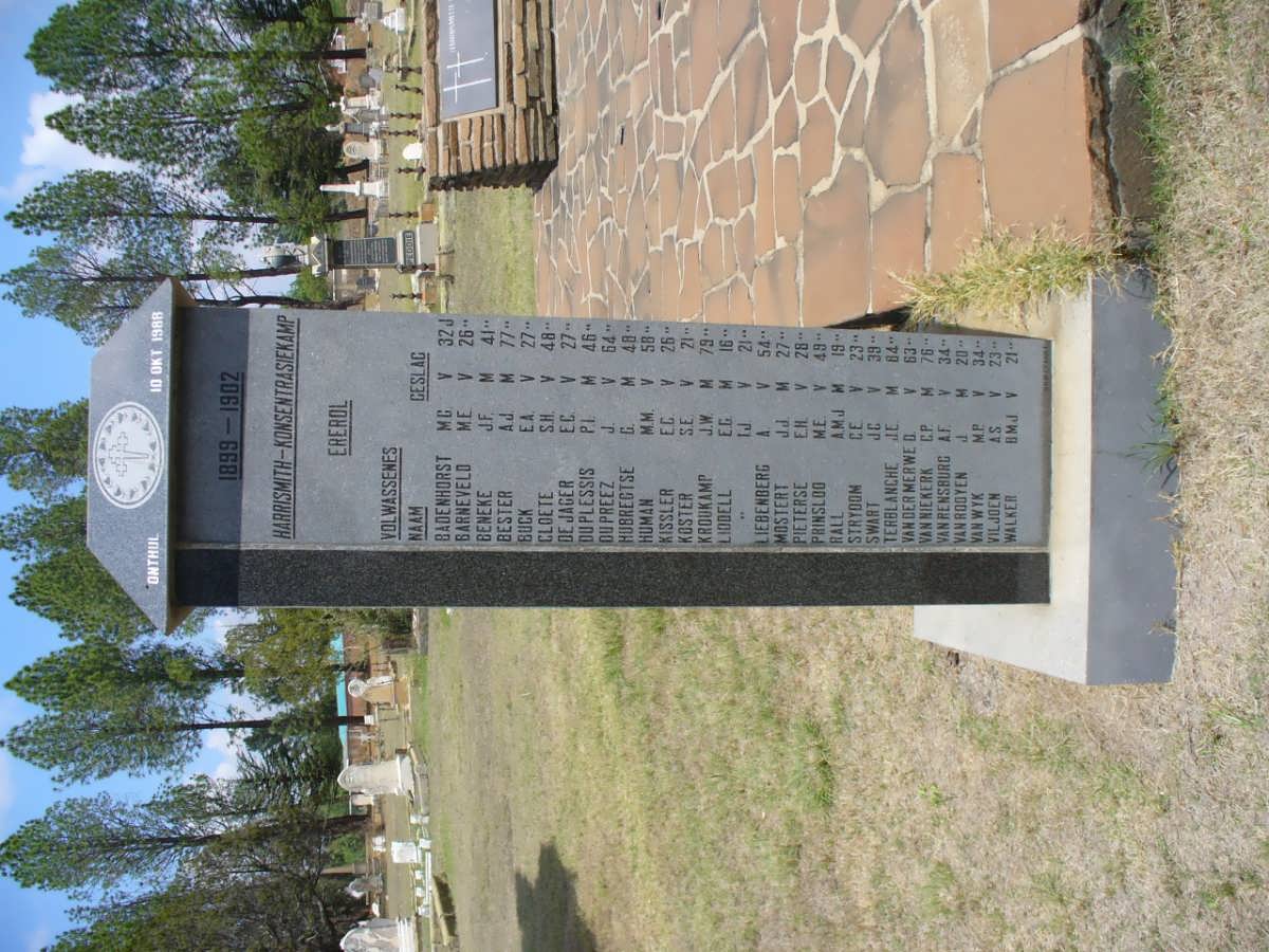 Concentration Camp Roll of Honour - Adults