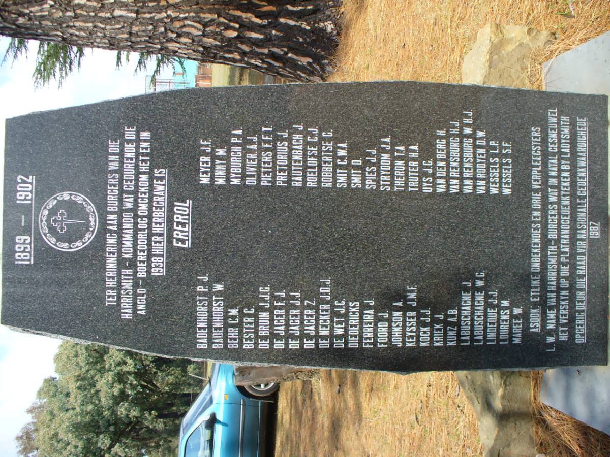 2. Memorial dedicated to the soldiers that died between 1899-1902 in the Anglo Boer War