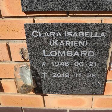 LOMBARD Clara Isabella 1948-2018