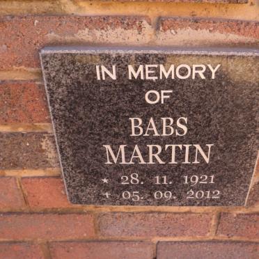 MARTIN Babs 1921-2012