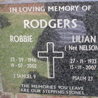 RODGERS Robbie 1946-2002 &amp; Lilian NELSON 1933-2007