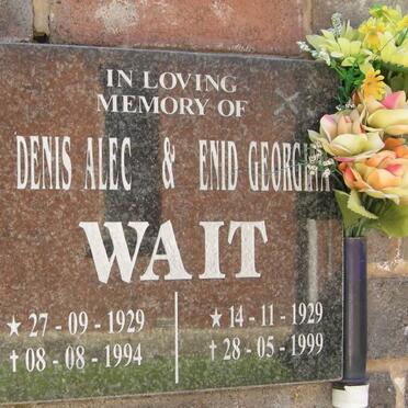 WAIT Denis Alec 1929-1994 &amp; Enid Georgina 1929-1999