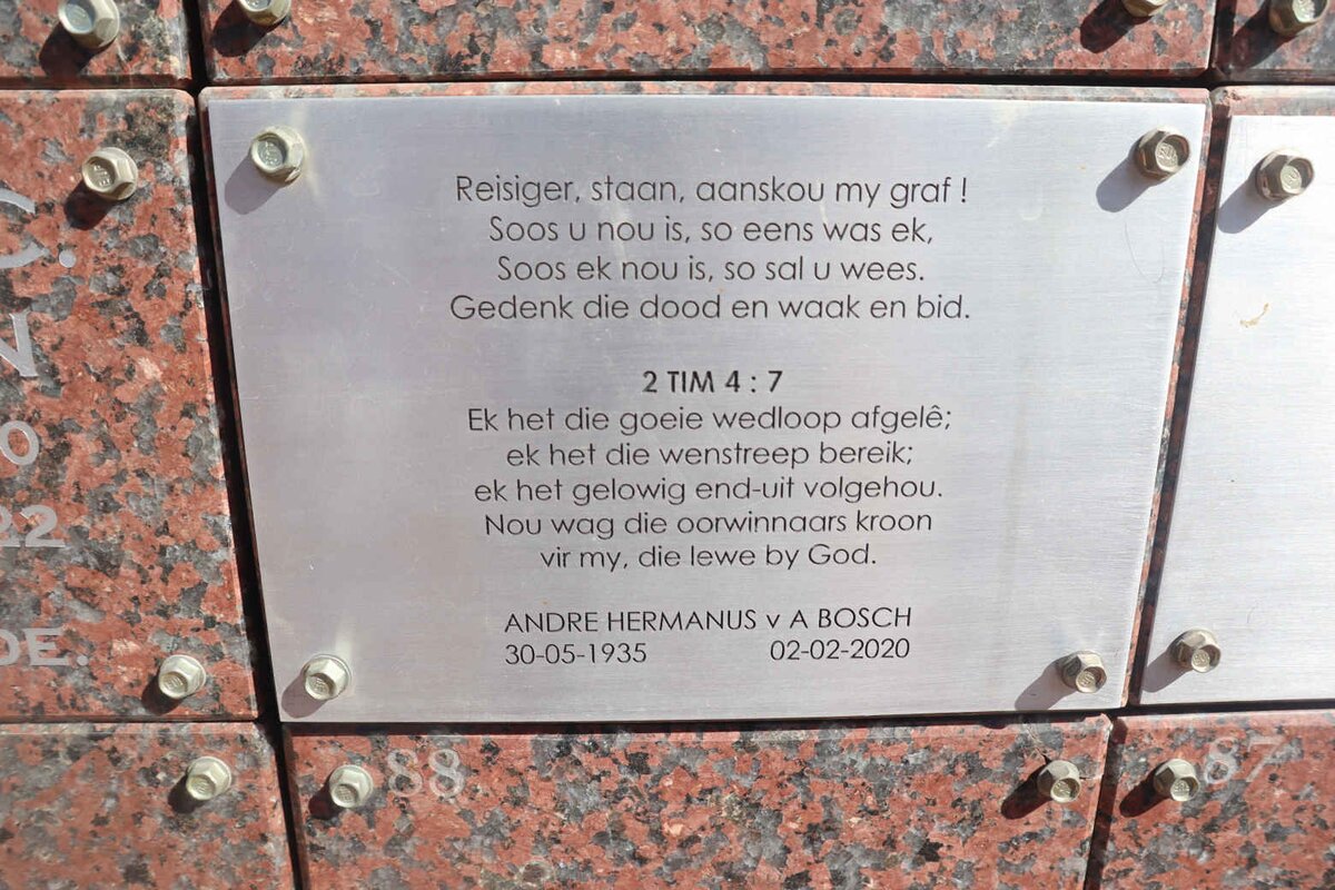 BOSCH Andre Hermanus v. A. 1935-2020