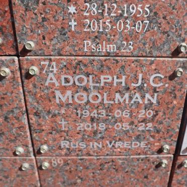 MOOLMAN Adolph J.C. 1943-2018