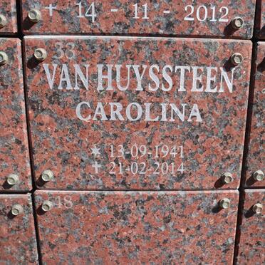 HUYSSTEEN Carolina, van 1941-2014