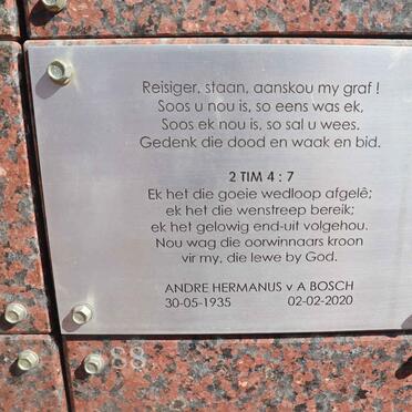 BOSCH Andre Hermanus v. A. 1935-2020