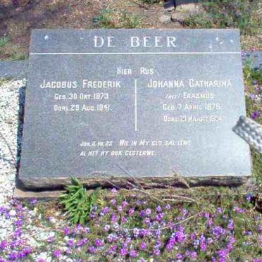 BEER Jacobus Frederik, de 1873-1941 &amp; Johanna Catharina ERASMUS 1878-1954