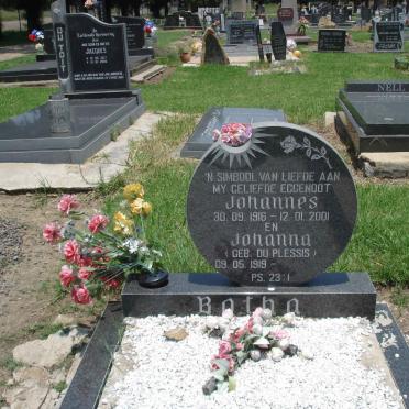 BOTHA Johannes 1916-2001 &amp; Johanna DU PLESSIS 1919-