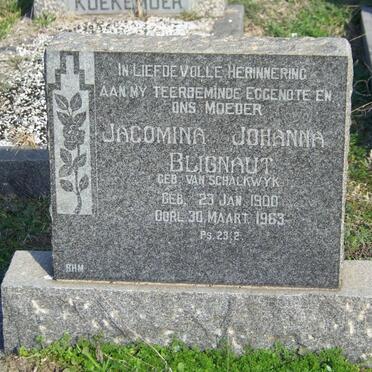 BLIGNAUT Jacomina Johanna nee VAN SCHALKWYK 1900-1963