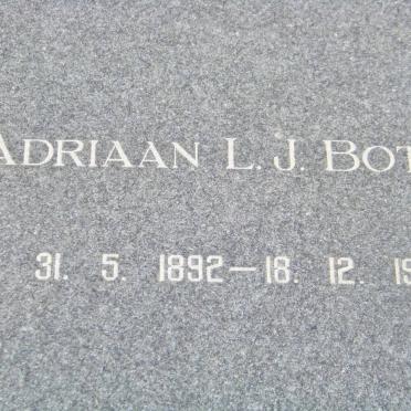 BOTHA Adriaan L.J. 1892-1971