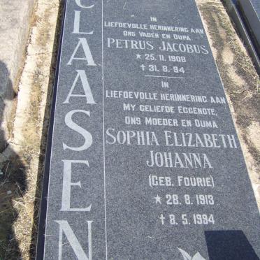CLAASEN Petrus Jacobus 1908-1994 &amp; Sophia Elizabeth Johanna FOURIE 1913-1994