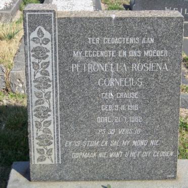 CORNELIUS Petronella Rosiena nee CRAUSE 1916-1962