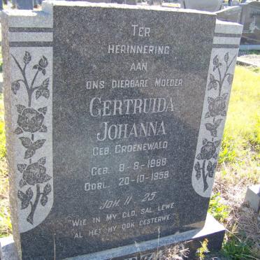 COETZER Gertruida Johanna nee GROENEWALD 1888-1959