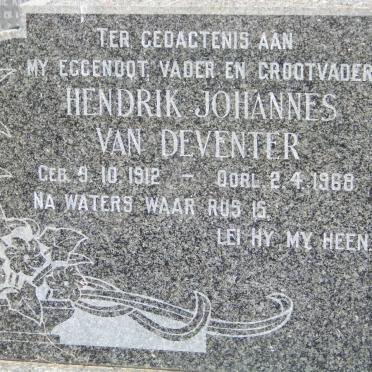 DEVENTER Hendrik Johannes, van 1912-1968