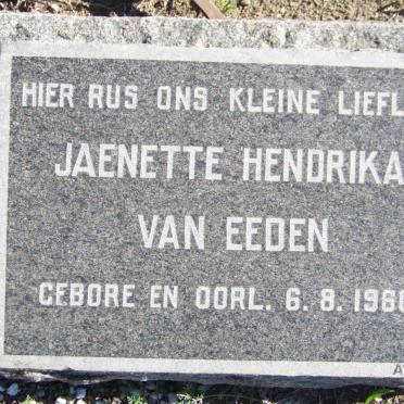 EEDEN Jaenette Hendrika, van 1960-1960