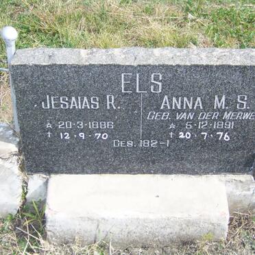 ELS Jesaias R. 1886-1970 &amp; Anna M.S. VAN DER MERWE 1891-1976