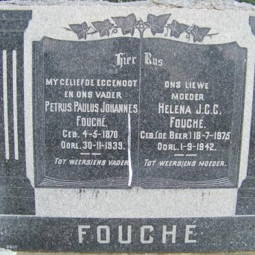 FOUCHE Petrus Paulus Johannes 1870-1939 &amp; Helena J.C.C DE BEER 1875-1942