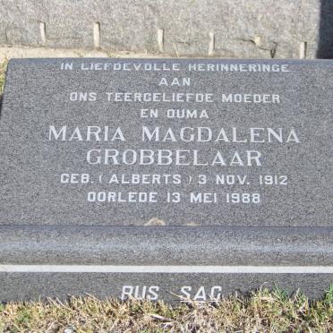 GROBBELAAR Maria Magdalena nee ALBERTS 1912-1988