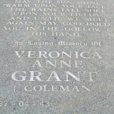 GRANT Veronica Anne nee COLEMAN 1943- 