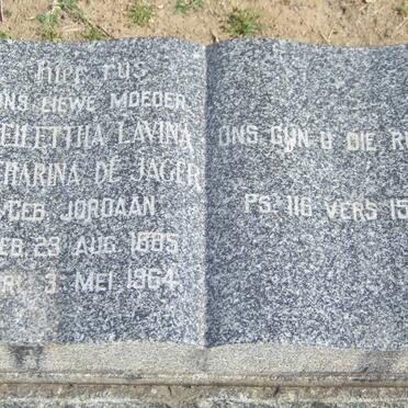 JAGER Heilettha Lavina Catharina, de nee JORDAAN 1885-1964