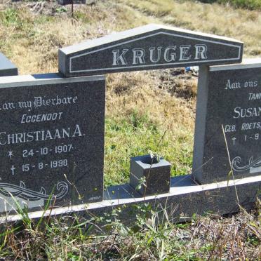 KRUGER Christiaan A. 1907-1990 &amp; Susanna W. ROETS 1914-1993