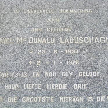 LABUSCHAGNE Daniel Mc Donald 1937-1978