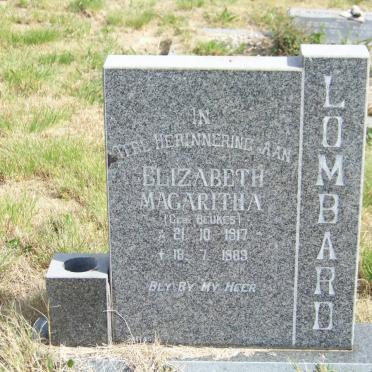 LOMBARD Elizabeth Magaritha nee BEUKES 1917-1989