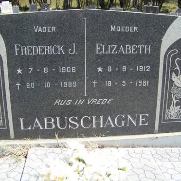 LABUSCHAGNE Frederick J.1906-1989 &amp; Elizabeth 1912-1981